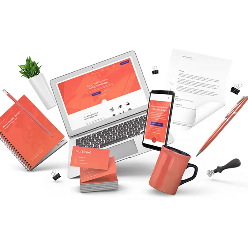 Illustration for Digital branding collateral including social media graphics templates and digital banners