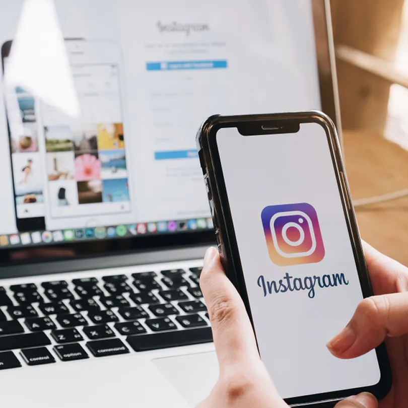 Illustration for Instagram marketing services emphasizing visual storytelling and conversion